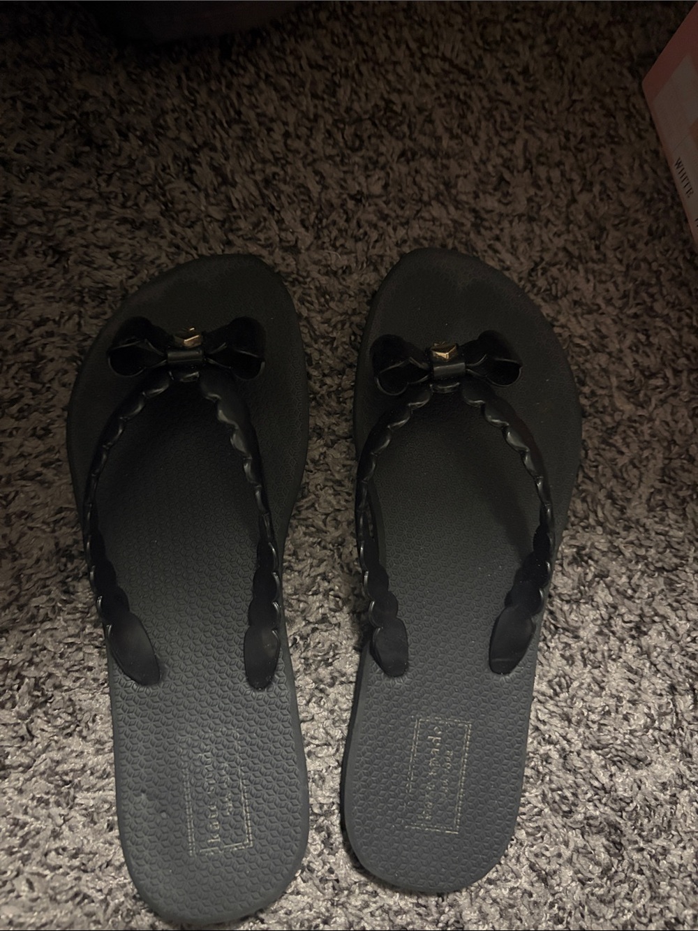 kate spade Black Bow Thong Sandals
